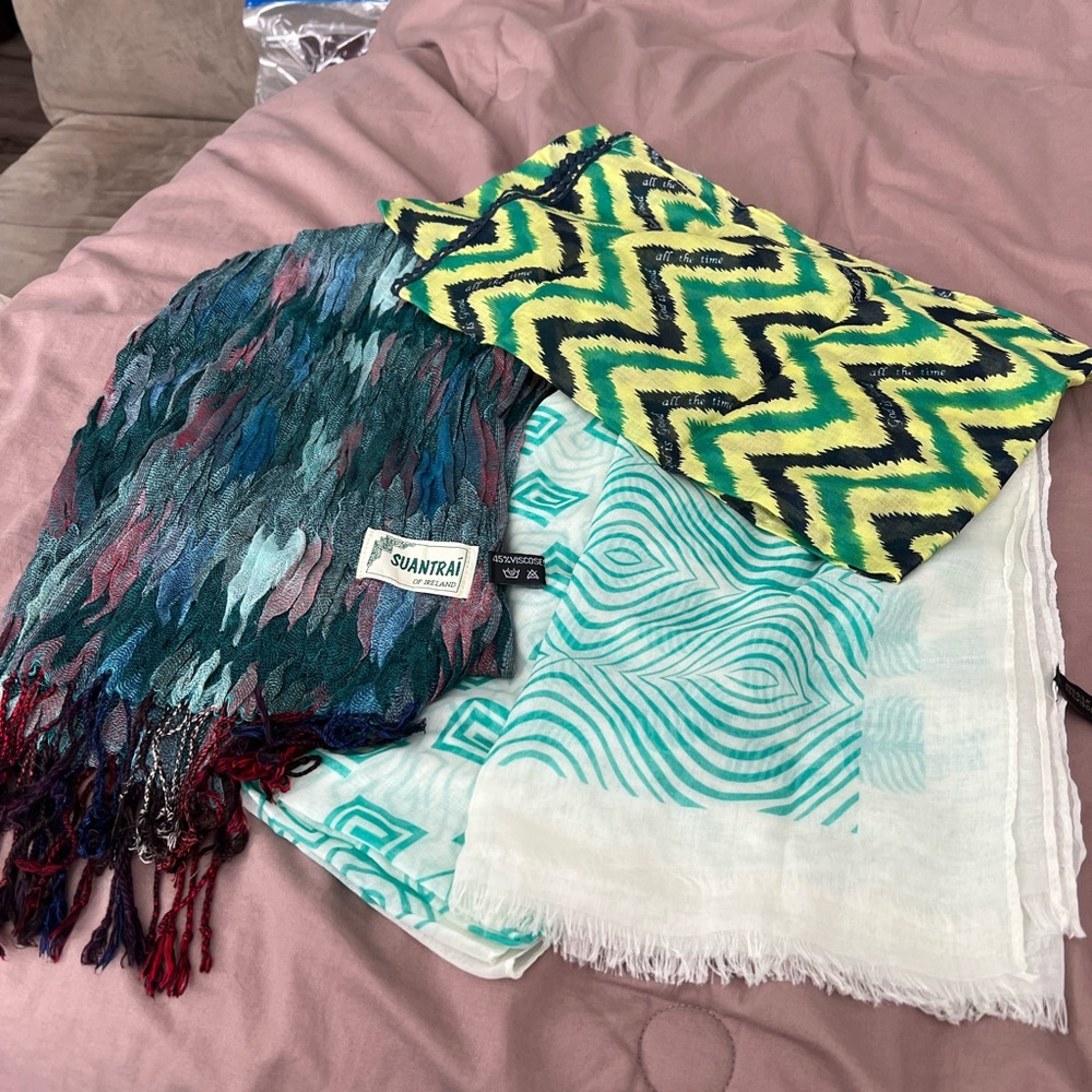 Multicolor Scarf Collection of 3 Beautiful Scarfs